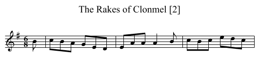 Rakes of Clonmel [2], The - staff notation