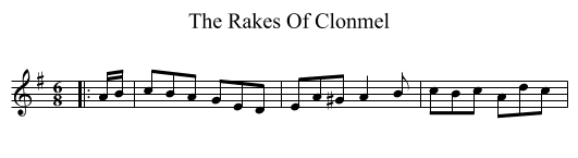 Rakes Of Clonmel, The  - staff notation