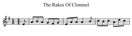 Rakes Of Clonmel, The  - staff notation