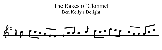 Rakes of Clonmel, The - staff notation