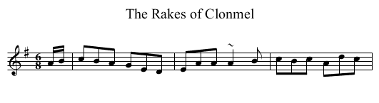 Rakes of Clonmel, The - staff notation
