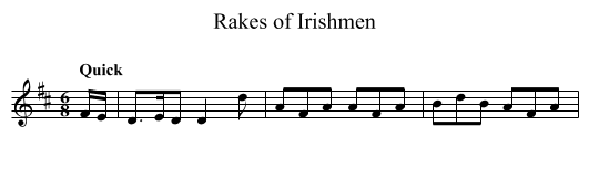 Rakes of Irishmen - staff notation