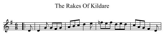 Rakes Of Kildare, The  - staff notation