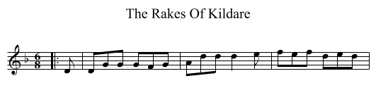 Rakes Of Kildare, The  - staff notation