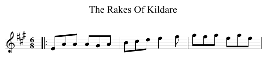 Rakes Of Kildare, The  - staff notation