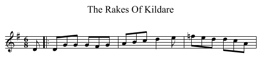 Rakes Of Kildare, The  - staff notation