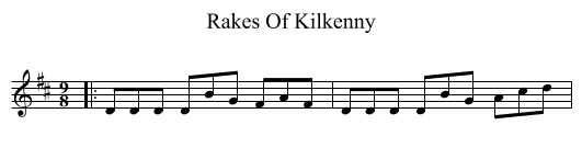 Rakes Of Kilkenny - staff notation