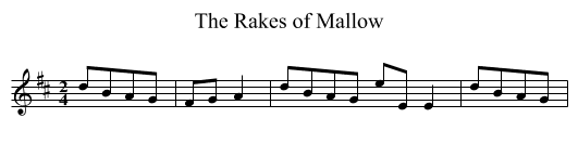 Rakes of Mallow, The - staff notation