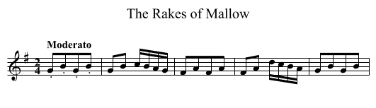 Rakes of Mallow, The - staff notation