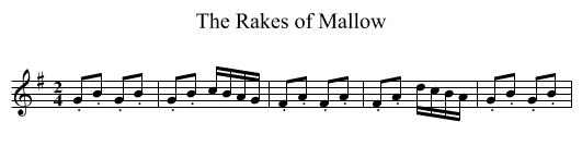Rakes of Mallow, The  - staff notation