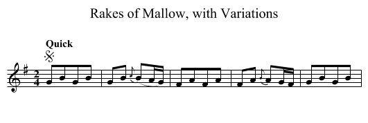 Rakes of Mallow, with Variations - staff notation