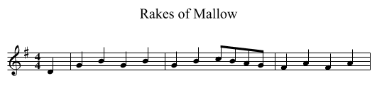 Rakes of Mallow - staff notation