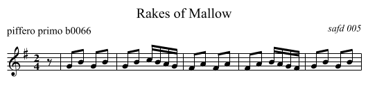 Rakes of Mallow - staff notation