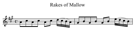 Rakes of Mallow - staff notation