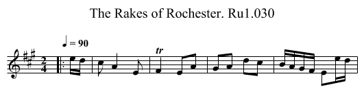 Rakes of Rochester. Ru1.030, The - staff notation