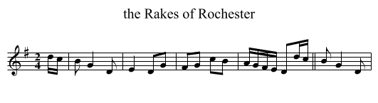 Rakes of Rochester, the  - staff notation