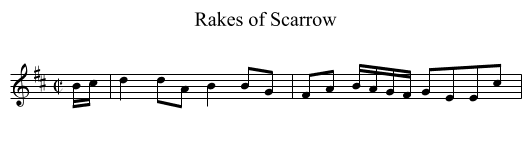 Rakes of Scarrow - staff notation