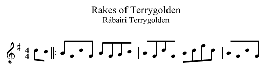 Rakes of Terrygolden - staff notation
