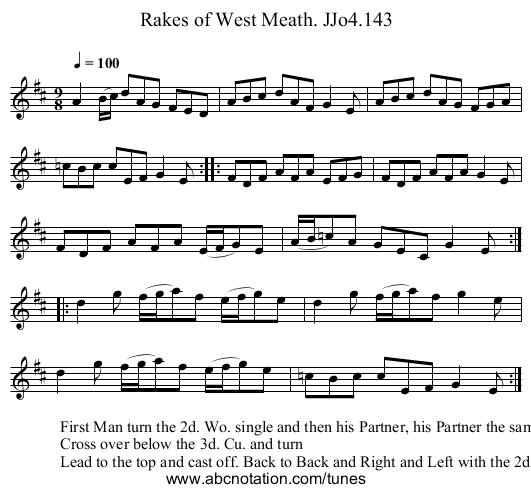 Rakes of West Meath. JJo4.143 - staff notation