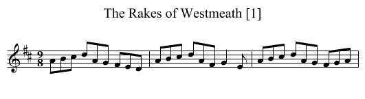 Rakes of Westmeath [1], The - staff notation