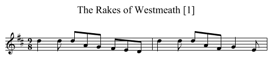Rakes of Westmeath [1], The - staff notation