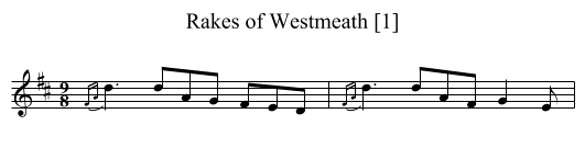 Rakes of Westmeath [1] - staff notation