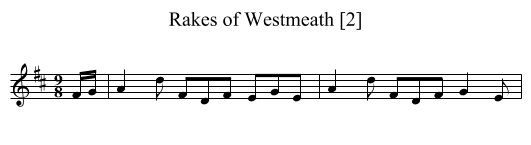 Rakes of Westmeath [2] - staff notation