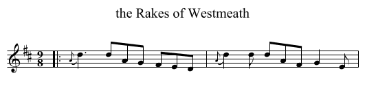 Rakes of Westmeath, the  - staff notation