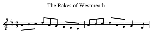 Rakes of Westmeath, The - staff notation