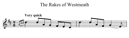 Rakes of Westmeath, The - staff notation