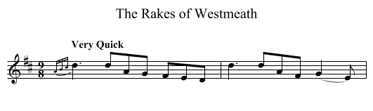 Rakes of Westmeath, The - staff notation