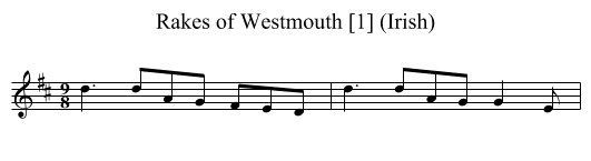 Rakes of Westmouth [1] (Irish) - staff notation