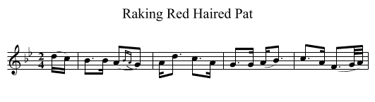 Raking Red Haired Pat - staff notation
