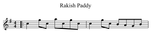Rakish Paddy - staff notation