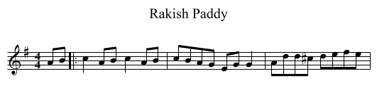 Rakish Paddy - staff notation