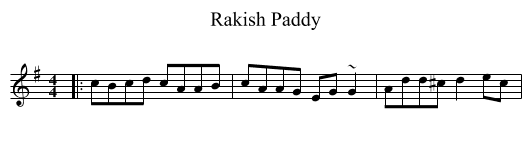 Rakish Paddy - staff notation