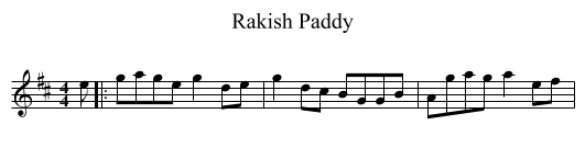 Rakish Paddy - staff notation