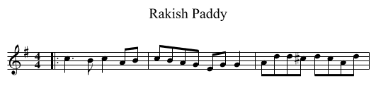 Rakish Paddy - staff notation