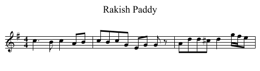 Rakish Paddy - staff notation