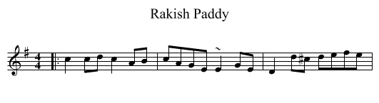 Rakish Paddy - staff notation