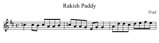 Rakish Paddy - staff notation