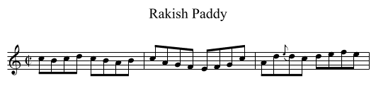 Rakish Paddy - staff notation