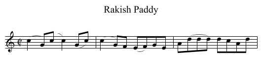 Rakish Paddy - staff notation