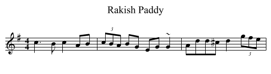 Rakish Paddy - staff notation