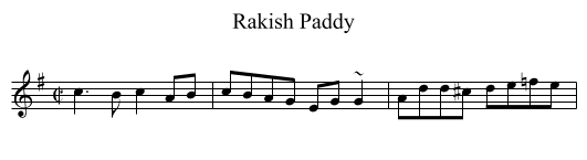 Rakish Paddy - staff notation