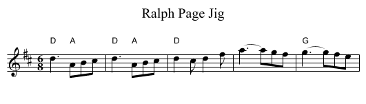 Ralph Page Jig - staff notation