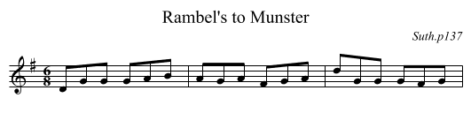 Rambel's to Munster - staff notation