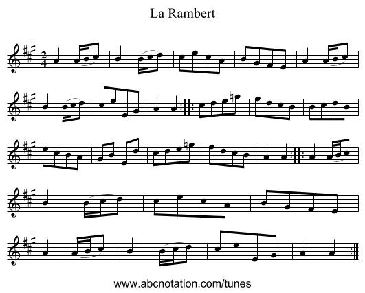 Rambert, La - staff notation