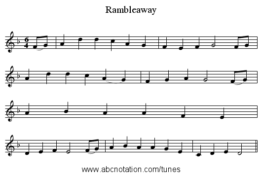Rambleaway - staff notation