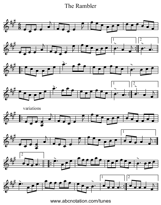 Rambler, The - staff notation